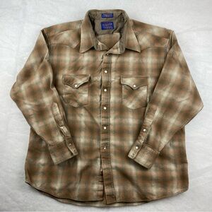 Vintage Pendleton Pearl Snap Western Wool Flannel Shirt